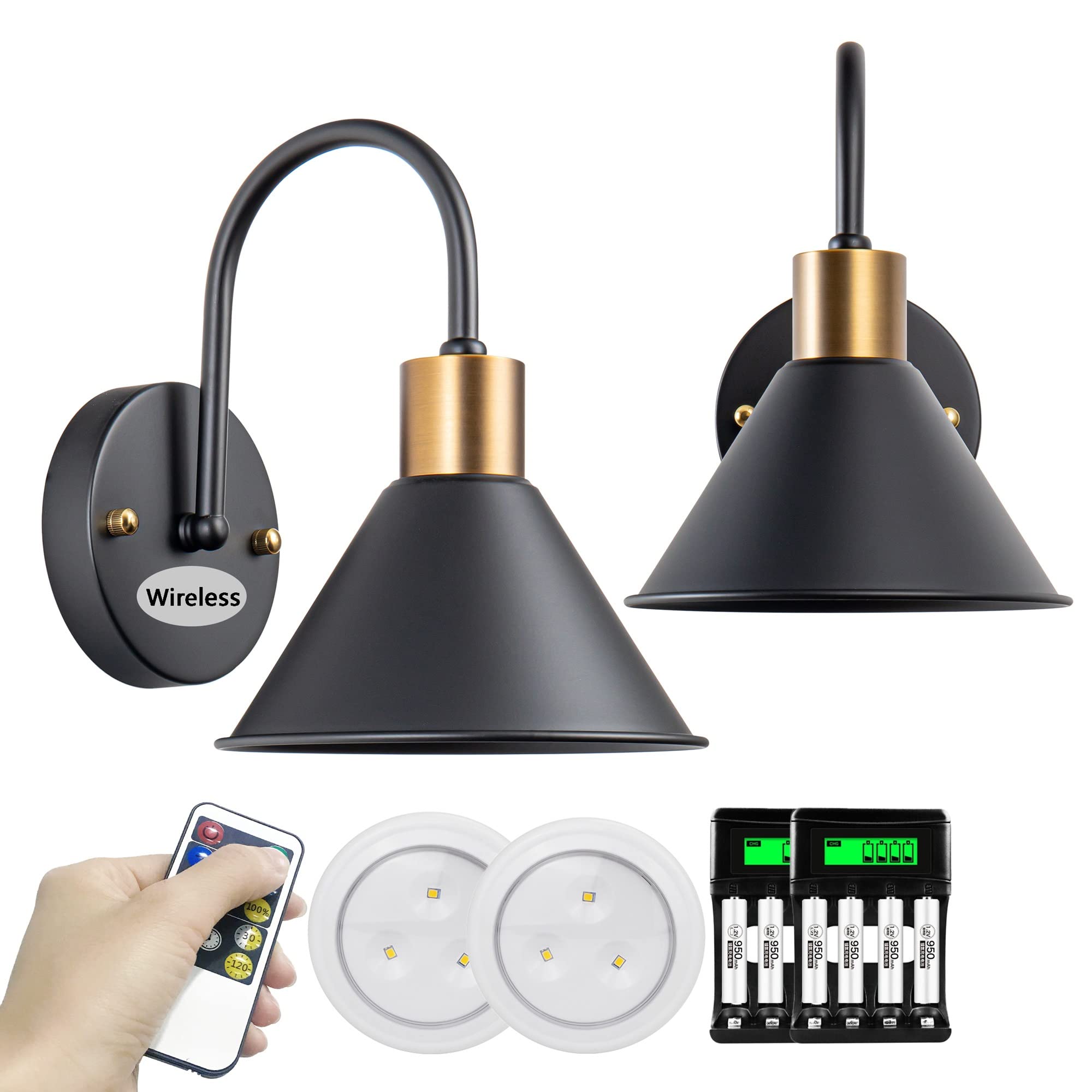 Battery powered on sale wall lights