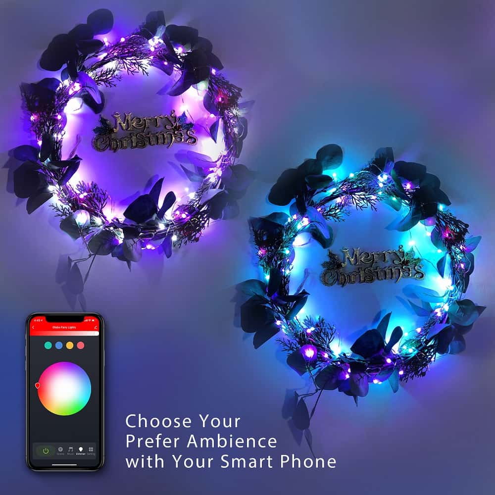 Smart Fairy Lights WiFi-33Ft Christmas String Lights Work with Alexa Google  Home Voice App Control 20 Modes RGB Color Changing Led Twinkle Light for
