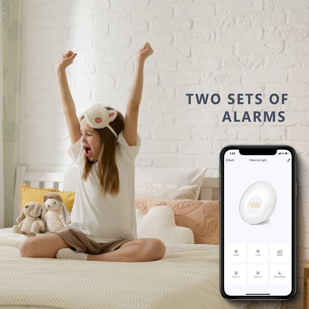 Touch Wake Up Night Light With Sunrise Simulation Alarm Clock, 3 Ways  Dimmable Warm White Bedside Lamp ,sleep Aid Snooze Timer Mode